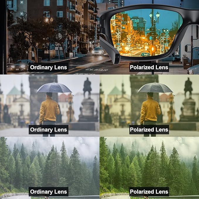 SKYOAK Upgraded Premium Ultralight Bifocal Night Vision Reading Glasses Men, TR 90 Frame Wrap Around Design Nighttime Driving Anti Glare Ideal for Low Light Conditions +2.0