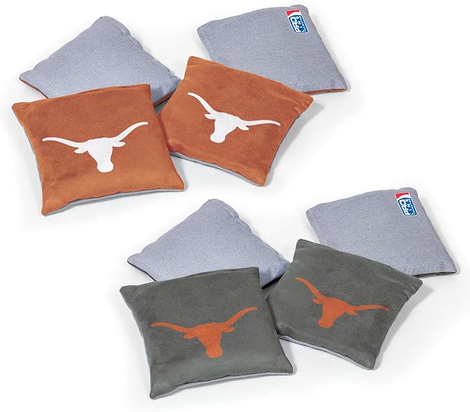 NCAA College Dual Sided Bean Bags by Wild Sports, 8 Count, Premium Toss Bags for Cornhole Set - Great for Tailgates, Outdoors, Backyard