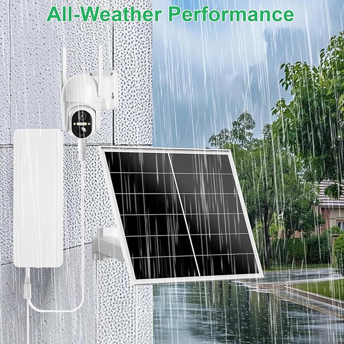 FUTUREZEN 20W Solar Panel Kit for Security & Trail Cameras, Includes Adjustable 5V/12V Output, USB-C & DC Plugs, Installation Accessories