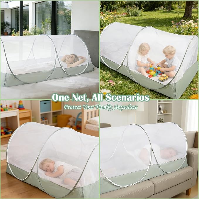 FORUP Pop Up Mosquito Tent | Quick Setup Portable & Foldable Mosquito Net for Bedroom, Camping, Patio (78 * 41 * 31 Inch)