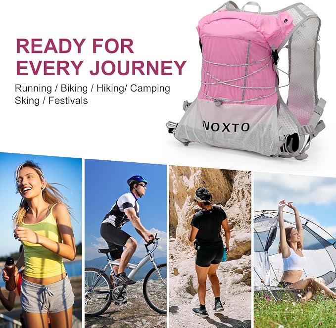 IX INOXTO Running Vest Hydration Backpack, Lightweight Running Backpack Hydration Pack with 1.6L Water Bladder Daypack for Trail Running Hiking Cycling Race Marathon for Women Men