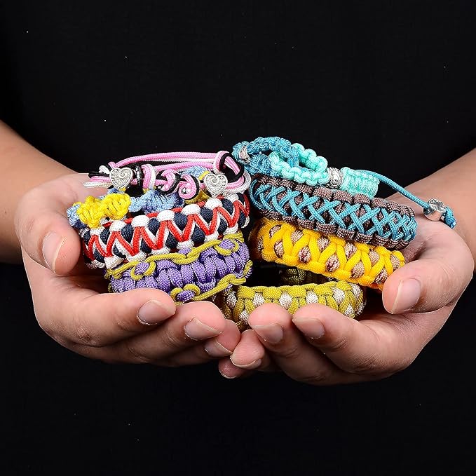Paracord Bracelets Kit - 30 Colors 4mm & 6 Colors 2mm Paracord with FID, Craft Kit for Kids & Adults Making Various Projects