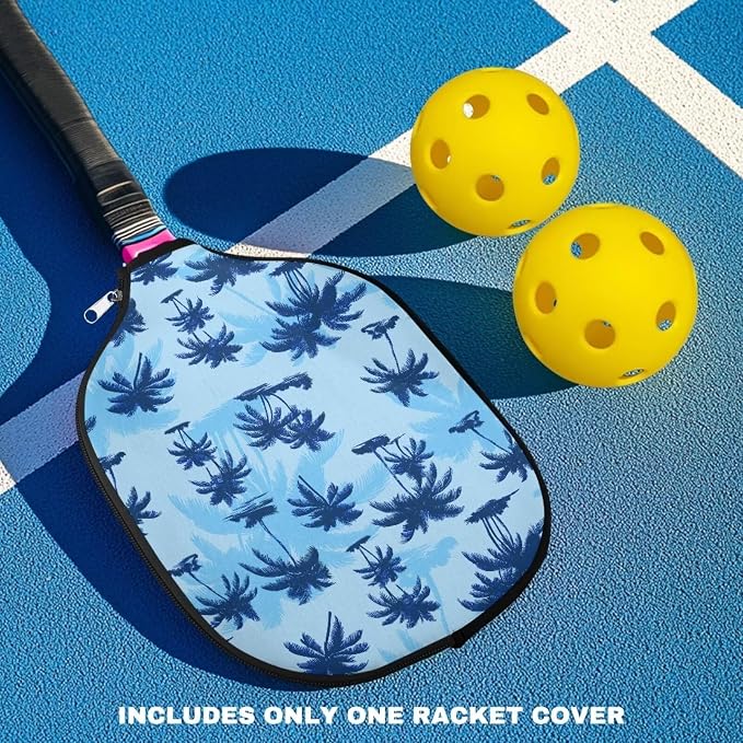 Blue Camo Corgi Pattern Print Pickleball Paddle Covers Only Paddles Holder Sleeve Fits Most Rackets