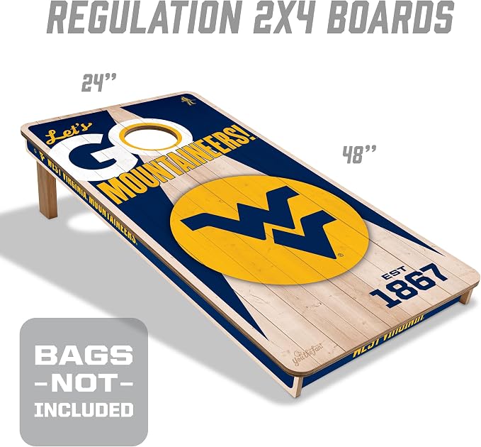 YouTheFan NCAA 2’ x 4’ Professional Wood Cornhole Game