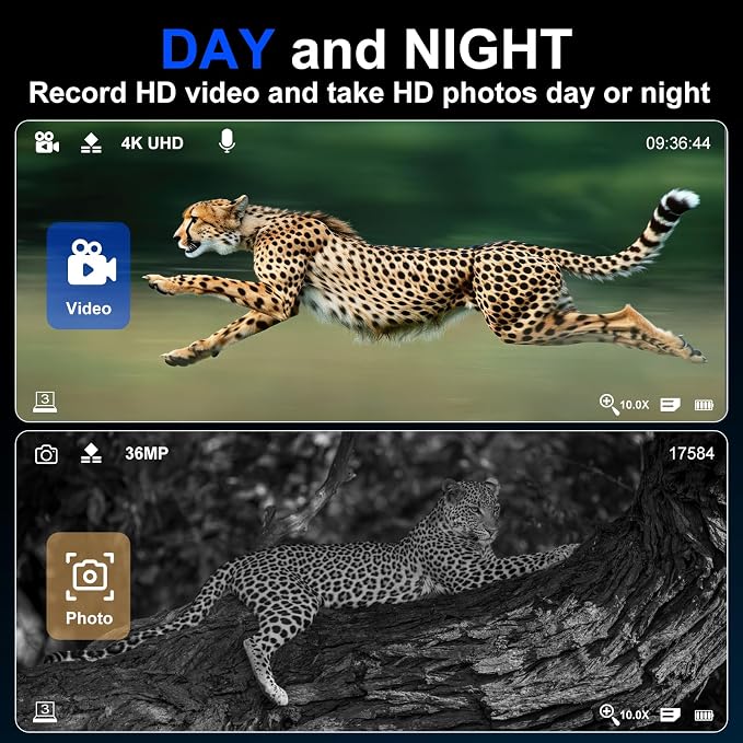 Night Vision Goggles,4K Night Vision Binoculars for Adult with 5000mAh Rechargeable Battery,16X Digital Zoom,3.5" HD Screen and 1000FT Viewing Range,32GB TF Card for Photo and Video,Ideal Gift for Men