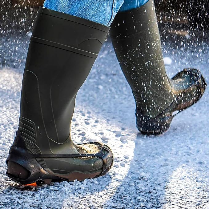 Due North GripPro Spikeless Footwear Traction Aids for Men and Women - for Ice and Snow - Lightweight Full-Foot Rubber Tread