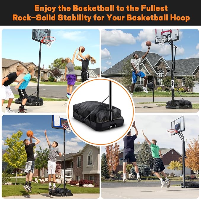 Heavy Duty Weighted Base Anchor for Portable Basketball Hoops Can Hold in Excess of 360 lbs, Weather Resistant Universal Basketball Hoop Weight for Base, to Secure Basketball Hoop, Black