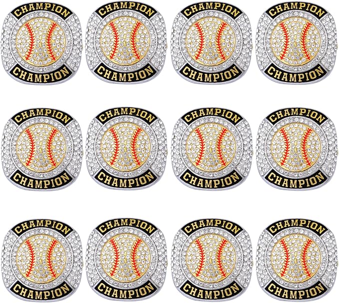 Size 7-14 Softball Baseball Championship Rings Basebll Ring Trophy Sport Ball Award Gift Winner Tournament Team