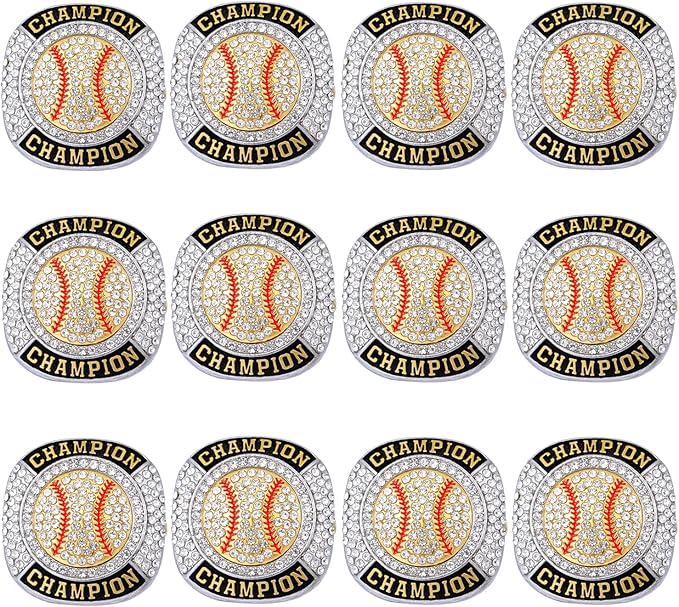 Size 7-14 Softball Baseball Championship Rings Basebll Ring Trophy Sport Ball Award Gift Winner Tournament Team