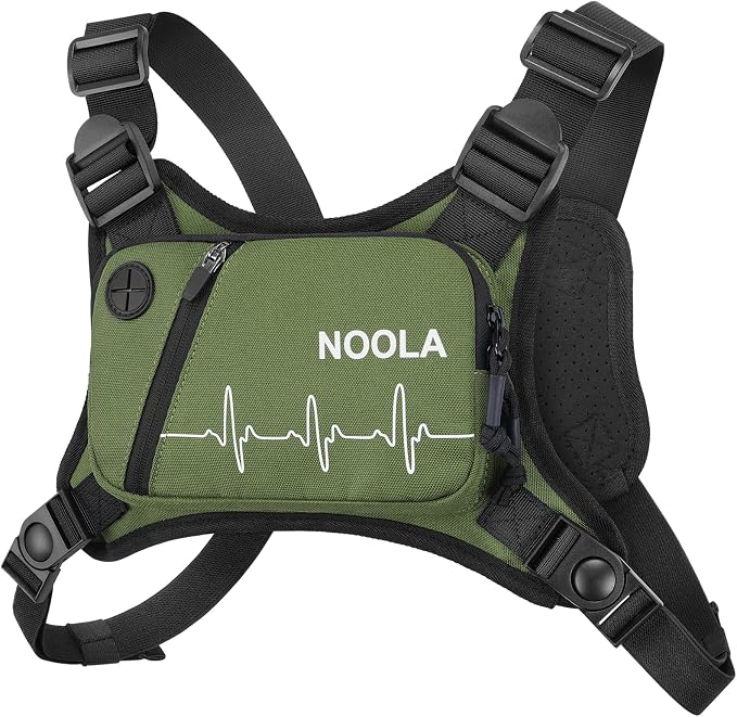 NOOLA Running Chest Pack, Running Vest for Men with Reflective Back, Sport Chest Bag for Runners, Cycling, Biking, EDC Pouch