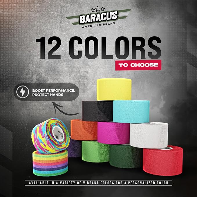 BARACUS Premium Thumb Tape Cross Training and Weightlifting for the Best Hook Grip - 23 ft Long - WOD Tape Chalk and Sweat Proof - Hook Grip Lifting Athletic Thumb Tape (Sunset Orange)