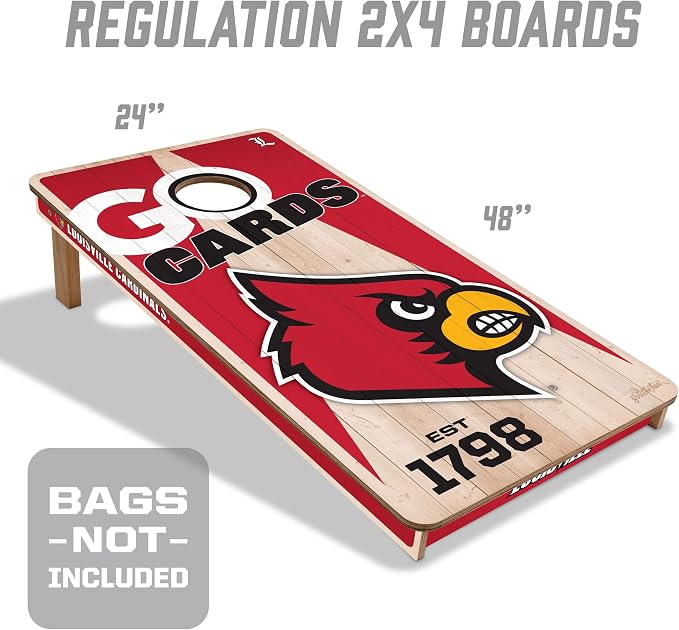 YouTheFan NCAA 2’ x 4’ Professional Wood Cornhole Game