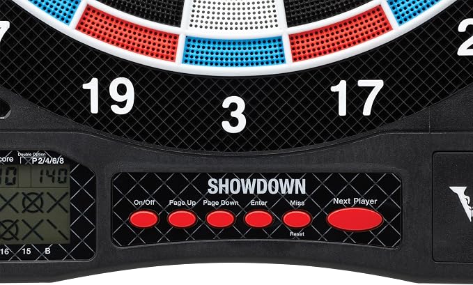 Viper Showdown Electronic Dartboard, 15.5 in Regulation Target, 32 Games, 590 Options, Battery Powered, 6 Darts Included, Black