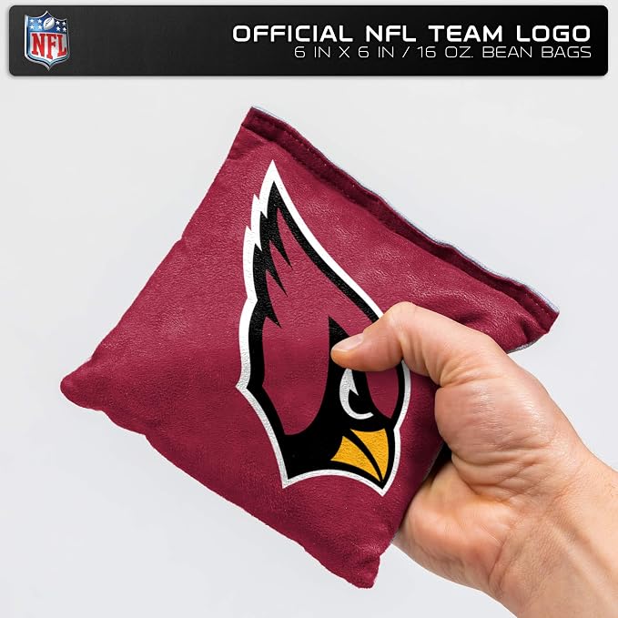 NFL Pro Football Dual Sided Bean Bags by Wild Sports, 8 Count, Premium Toss Bags for Cornhole Set - Great for Tailgates, Outdoors, Backyard