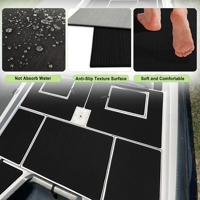 Boat Flooring EVA Foam Boat Decking Sheet Self Adhesive Marine Flooring Brushed Camo Marine Carpet for Boats Yacht Kayak Decking Cushioning Cooler Seating Helm Pad Swimming RV Golf Cart Non Slip Pad