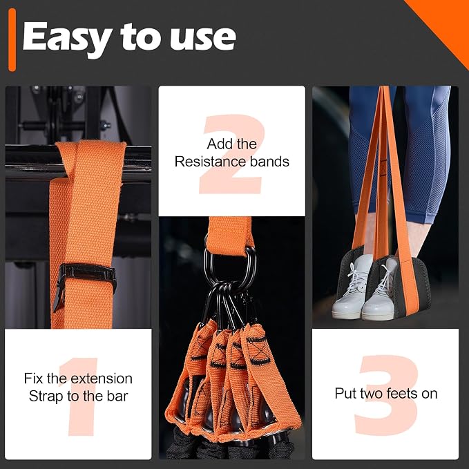 Pull up Assistance Bands, 4 Pull Up Bands 300lbs, Heavy Duty Pull Up Assist Workout Bands for Home Gym Strength Training with Two Footrest, Compatible with Any Pull Up Bars