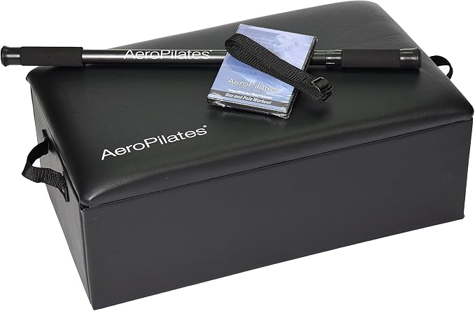 AeroPilates Box and Pole Reformer Accessory with Balance & Flexibility | Balance & Flexibility; Includes Adjustable Support Pole; Strap & Instructional Workout Video