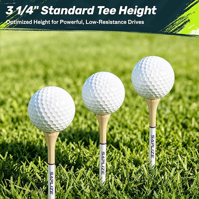 SAPLIZE Father’s Day Golf Gift for Dad – 4/10 Pack (80/200pcs, 3 1/4'') Bamboo Golf Tees Set, Gift-Ready Packaging, Funny Golf Accessories for Men, Golf Lovers & Weekend Players
