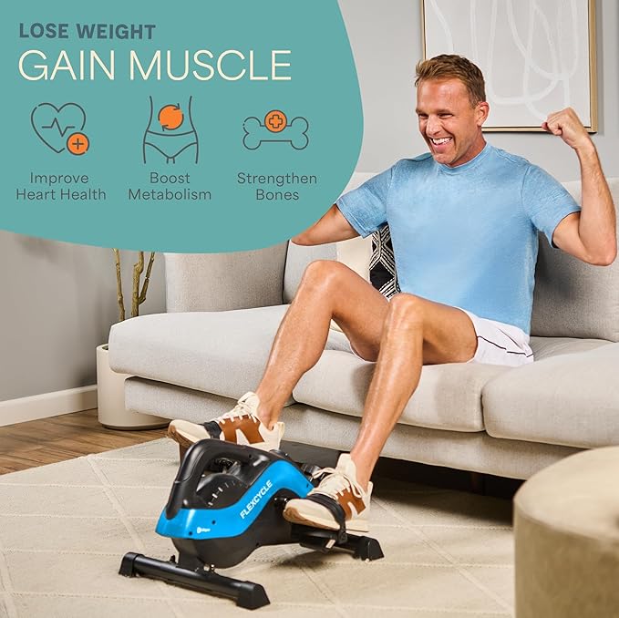 Lifepro Under Desk Elliptical Machine & Mini Bike – Quiet Desk Bike Pedal Exerciser for Seniors – FlexCycle Compact Under-Desk Bike & Foot Cycle Peddler – Portable Exercise Equipment for Home Office