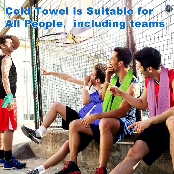 Sukeen Cooling Towel for Neck and Face(40"x12"), 40pack Bulk Ice Towel, Quick Dry Sports Cool Towels, Soft Breathable Sweat Towels for Workout, Yoga, Golf, Gym, Camping, Sport, Running