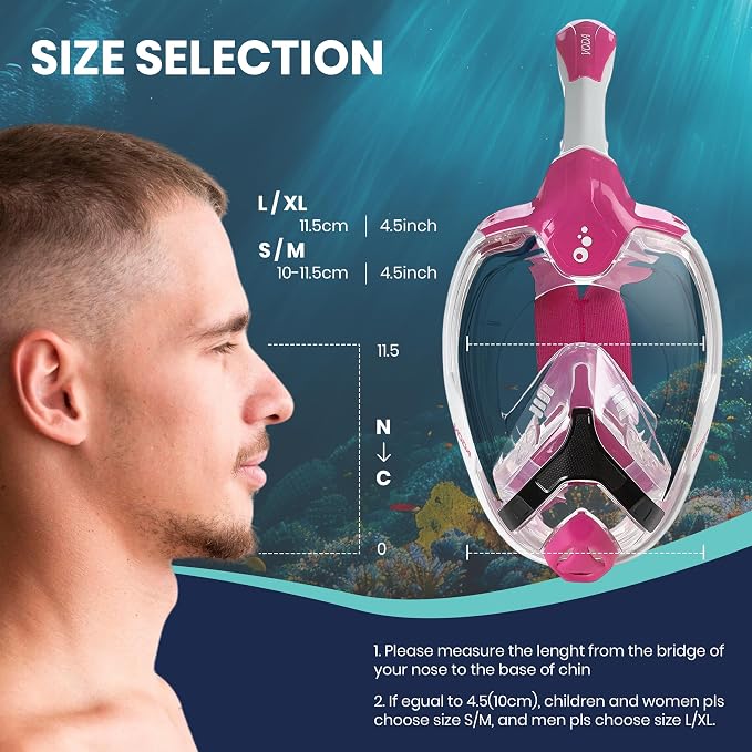 Phantom Aquatics Voda Full Face Snorkel Mask