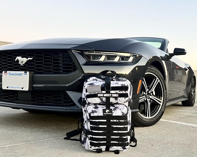 AMERICANPHOENIX 45L Elite Tactical Backpack | 3X Stronger Work & Military Backpack | Water Resistant and Heavy Duty | 3 Day MOLLE Bug Out Bag (Black Ice)