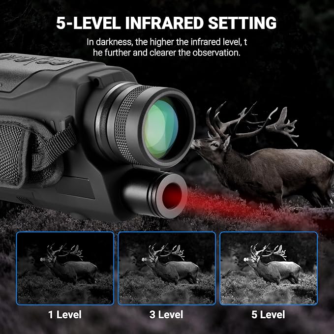 ESSLNB Night Vision Monocular, 6x32 Night Vision Infrared Monocular, Portable Digital Night Vision Scopes for Day & Night Camping, Surveillance, 1080P Full HD Photo & Video