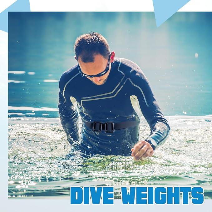 Tellegloww 4 Pcs Dive Weights Belt for Scuba Diving Coated Dive Weights Nylon Dive Belt with Metal Quick Release Buckle for Free Diving Spear Fishing