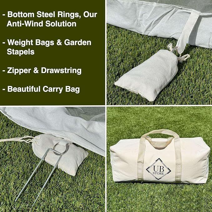 Mosquito Net for Umbrella 7.5 FT | Two Zippers & Works for Cantilever | Larger & Stronger Outdoor Netting | Patio, Porch & Garden Terrace | Outside Canopy Bug & Fly Protection Enclosure