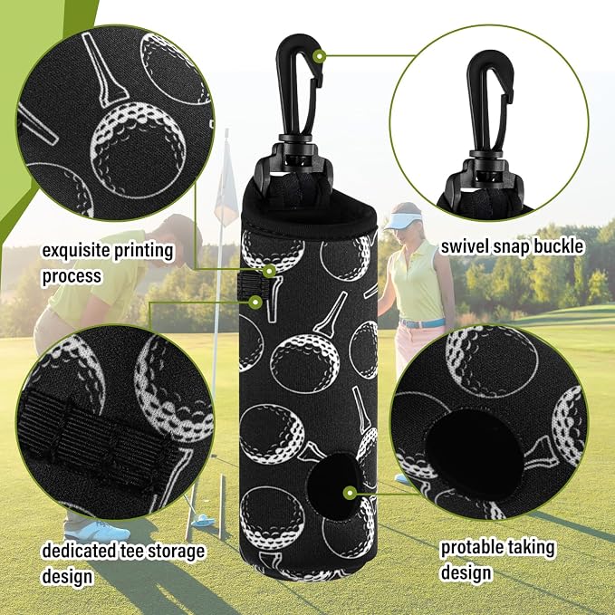 Liliful 12 Pcs Golf Accessories Kit, Include Golf Ball Bag with Hook Towel Tees Magnetic Ball Marker Divot Tool Cleaner Brush for Women Man Gifts