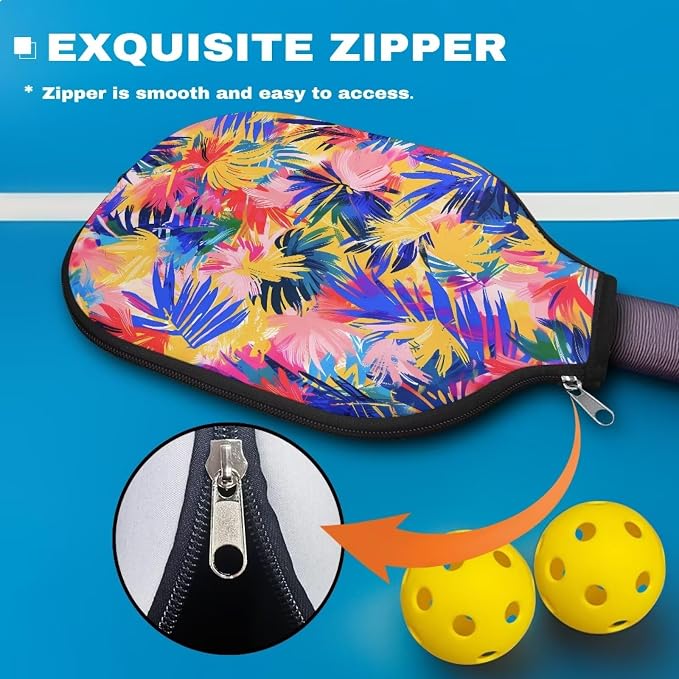 Pickleball Paddle Covers Only for Men and Women Zipper Closure Protection and Decoration