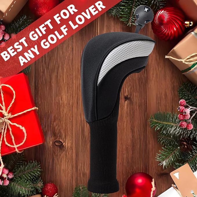 Golf Club Head Covers for Woods 3/4/5/6 Pieces Long Neck Mesh Sports Golf Club Headcovers Set with Interchangeable No. Tags 3 4 5 6 7 X Golf Accessories for Men Women
