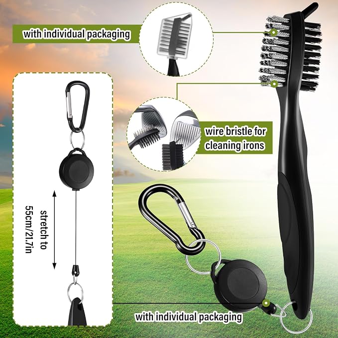 Liliful 12 Pcs Golf Accessories Kit, Include Golf Ball Bag with Hook Towel Tees Magnetic Ball Marker Divot Tool Cleaner Brush for Women Man Gifts
