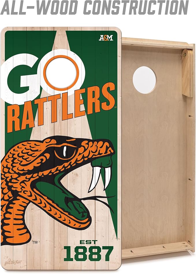 YouTheFan NCAA 2’ x 4’ Professional Wood Cornhole Game