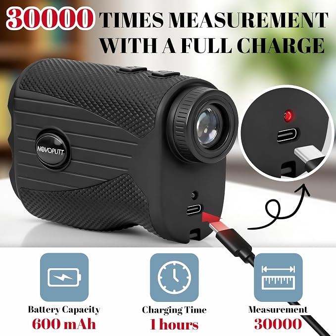 Golf Rangefinder with Slope - 1200 Yards Range Finder for Golfing/Hunting, 7X Magnification, Flag Pole Locking Vibration, Rechargeable Range Finders with Magnet Stripe, Best Golf Accessories Gift