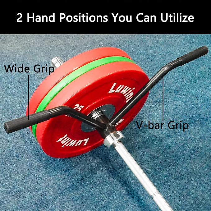 Luwint T Bar Row Handle, Solid Steel V Bar Handle Landmine Attachment, Home Gym Equipment for Deadlift Squat Tricep Back Workout