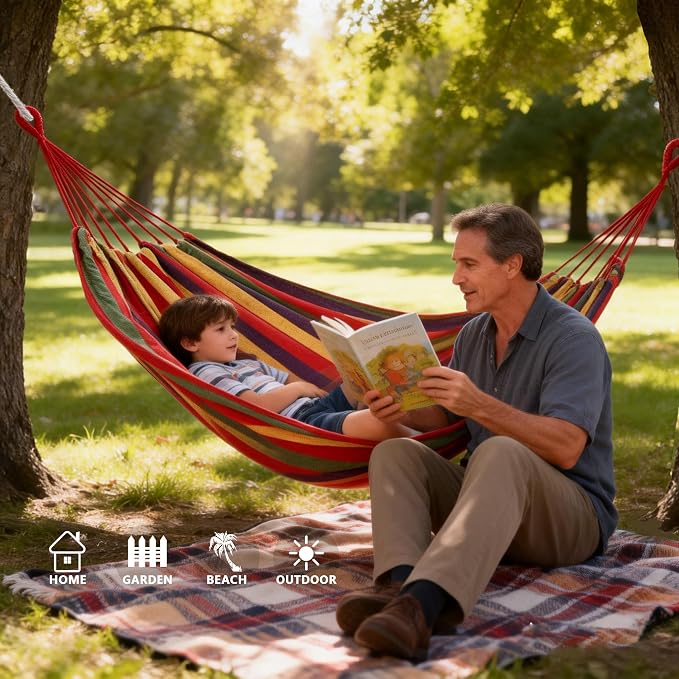 Outdoor Amacas Garden Camping Hammock,Hammock Portable with Carrying Bag for Patio Yard Garden Backyard Porch Travel ﻿
