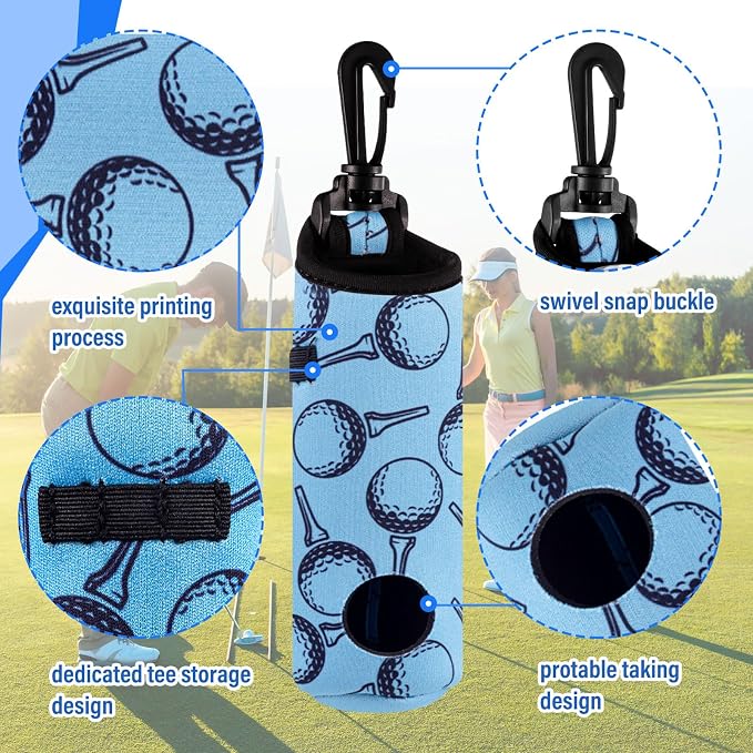 Liliful 12 Pcs Golf Accessories Kit, Include Golf Ball Bag with Hook Towel Tees Magnetic Ball Marker Divot Tool Cleaner Brush for Women Man Gifts