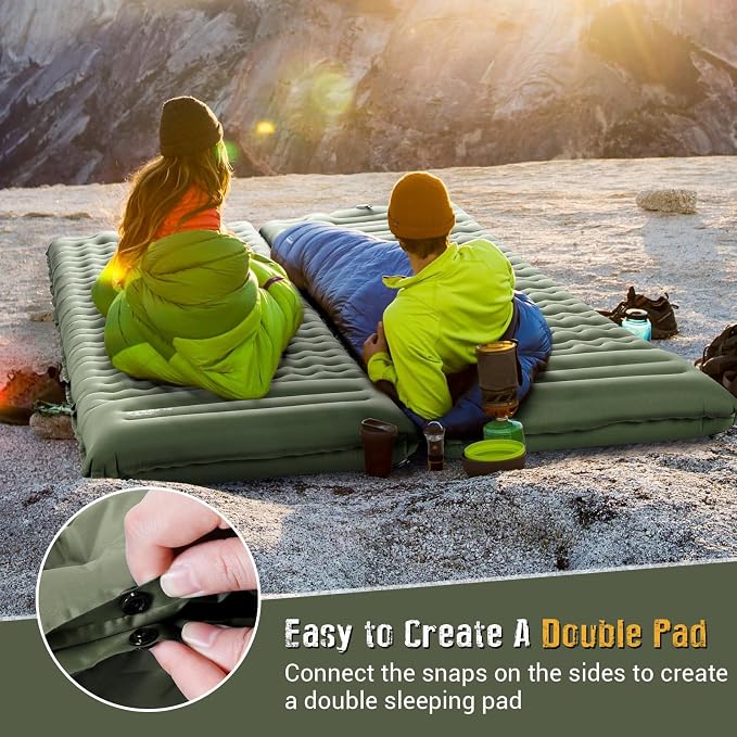 Elegear CumbreX Single Sleeping Pad for Camping, 4.7" Ultra-Thick Inflatable Camping Sleeping Pad with Built-in Foot Pump & Quick Inflation, Portable Camping Sleeping Mat for Backpacking Hiking Tent