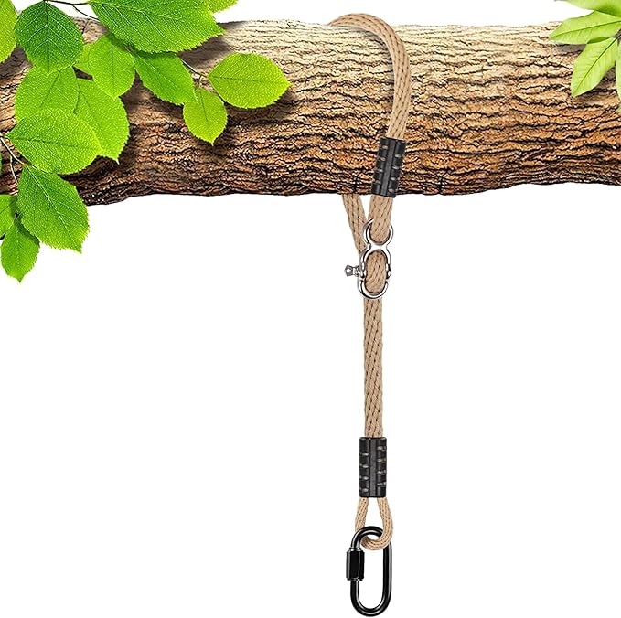 SELEWARE Tree Swing Rope Hammock Tree Straps hanging Kit, Adjustable Rope Fast & Easy to Hang Hammock Chair Swing for Indoor Outdoor Tree Branch Camping Playground Accessories (Beige1, 80 Inch,1 Pack)