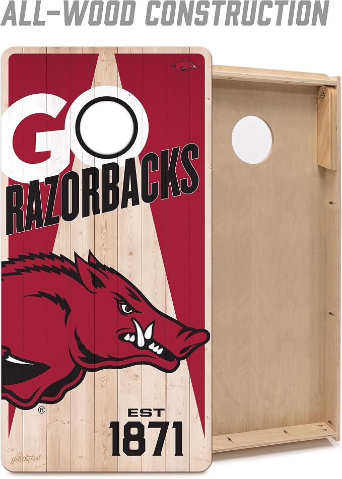 YouTheFan NCAA 2’ x 4’ Professional Wood Cornhole Game