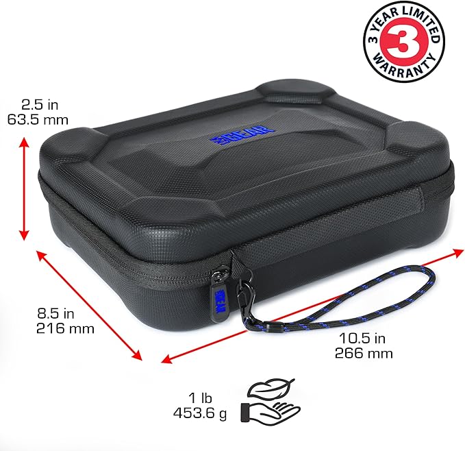 USA Gear XL Semi Hard Shell Dart Case - Protective Case for 15 Piece Dart Set, Tips, Flights and Shafts, and more Accessories - Locking Foam Design for Soft and Steel Tips - Storage Only