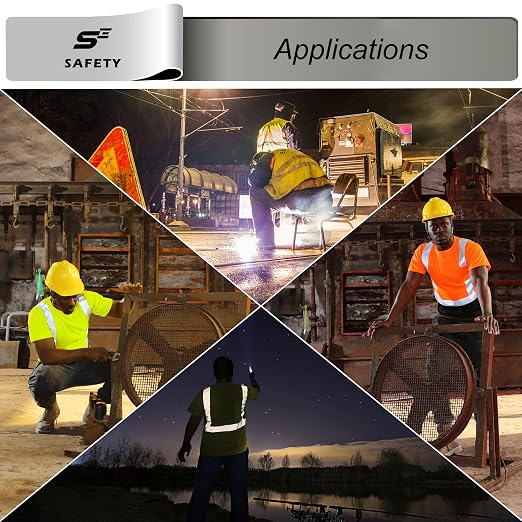 High Visibility Safety Shirts for Men, ANSI Class 3 Reflective Construction Work T-Shirt with Pocket, Breathable Anti-Peeling Hi Vis Mesh Short Sleeve for Night Shifts Yellow and Black