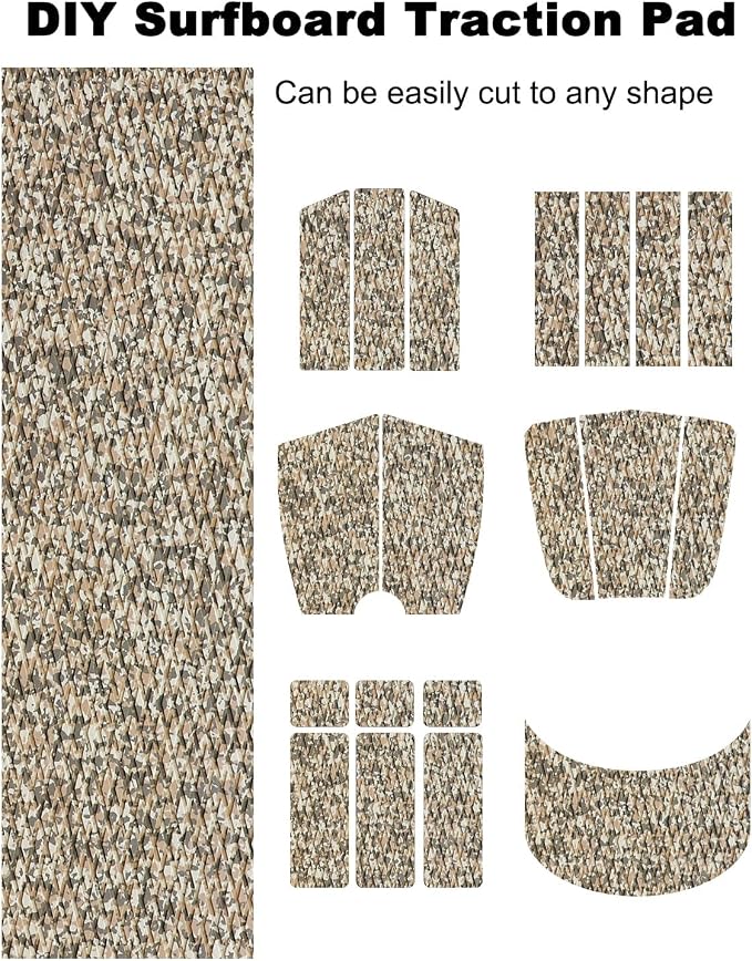 Hjdeck Universal Surfboard Pad EVA Foam Boat Flooring Decking Sheet Self-Adhesive Non-Slip Deck Grip Mat Marine Carpet for Yacht Boat Kayak Decking Golf Cart Fishing Boat RV Surfing Traction Pad