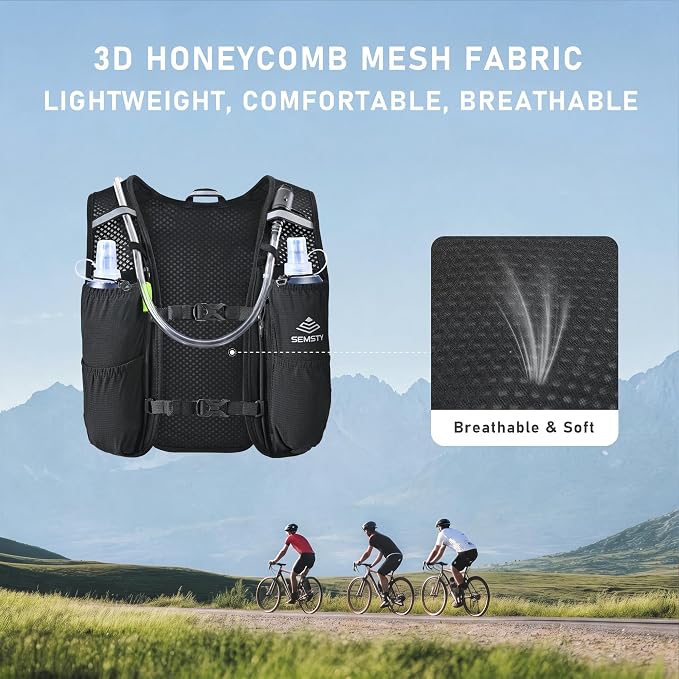 Running Hydration Vest 5L,Running Vest Pack with 1.5L Water Bladder,Lightweight Water Backpack for Hiking Running Cycling