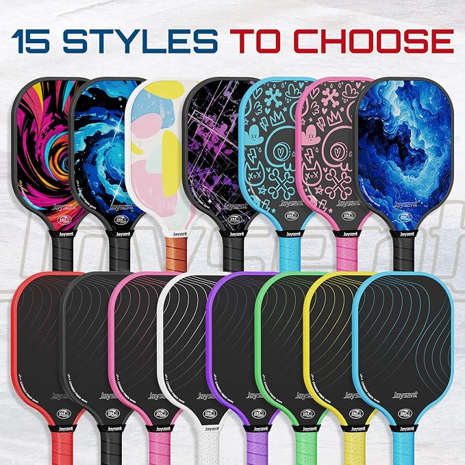 Pickleball Paddles Set, USAPA Approved Carbon Fiber Pickleball Set of 2 with Beginner Pickleball Rackets, Indoor Outdoor Pickle Balls for Adults Men Women, JT-1