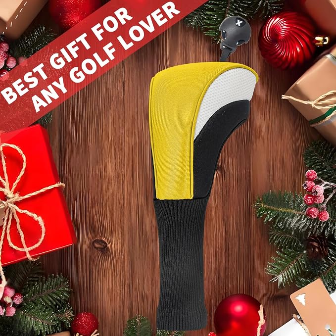Golf Club Head Covers for Woods 3/4/5/6 Pieces Long Neck Mesh Sports Golf Club Headcovers Set with Interchangeable No. Tags 3 4 5 6 7 X Golf Accessories for Men Women