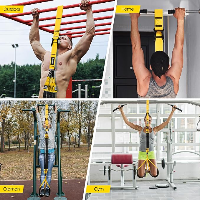 Ayombo Pull Up Assistance Bands, Resistance Bands for Pull Up Bar Workout, Adjustable Heavy Duty Pull Up Assist Equipment with 4 Assistance Bands, Home Gym Fitness Exercise Strength Training