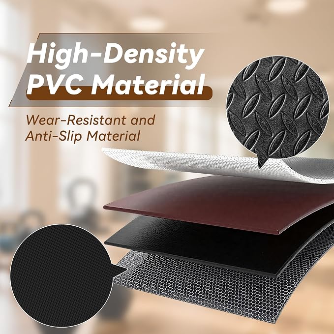 Walking Pad Mat for Carpet and Hardwood Floors, 0.25" Thick Foldable Treadmill Mat for Floor Protection, Non-Slip High Density for Bike, Elliptical, Home Gym Use