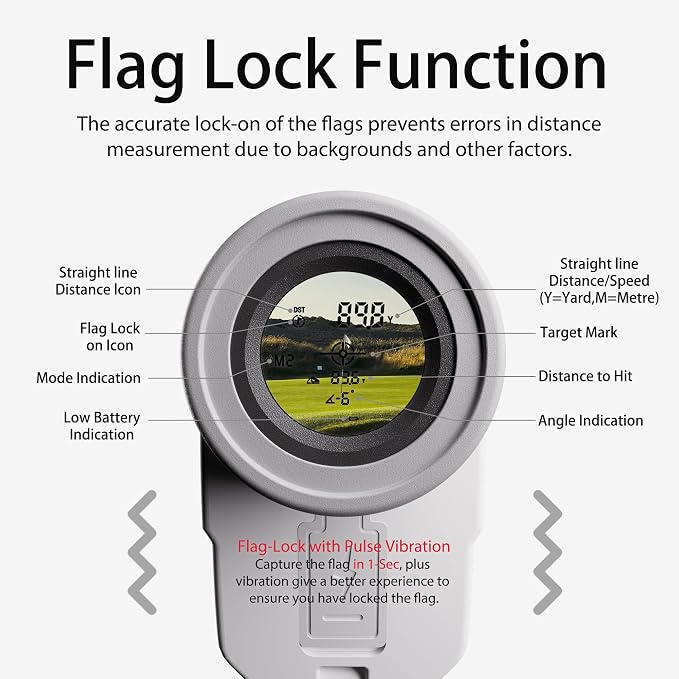 Gogogo Sport Vpro Golf Rangefinder 900 Yards Slope Laser Range Finder with Pinsensor & Flag-Lock, 6X Magnification, Pulse Tech